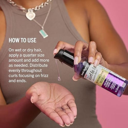 Aunt Jackie's Curls & Coils Curl La La Bounce Back Refreshing Serum, 4 fl oz - Triple Moisture to Revitalize Curls and Fight Frizz