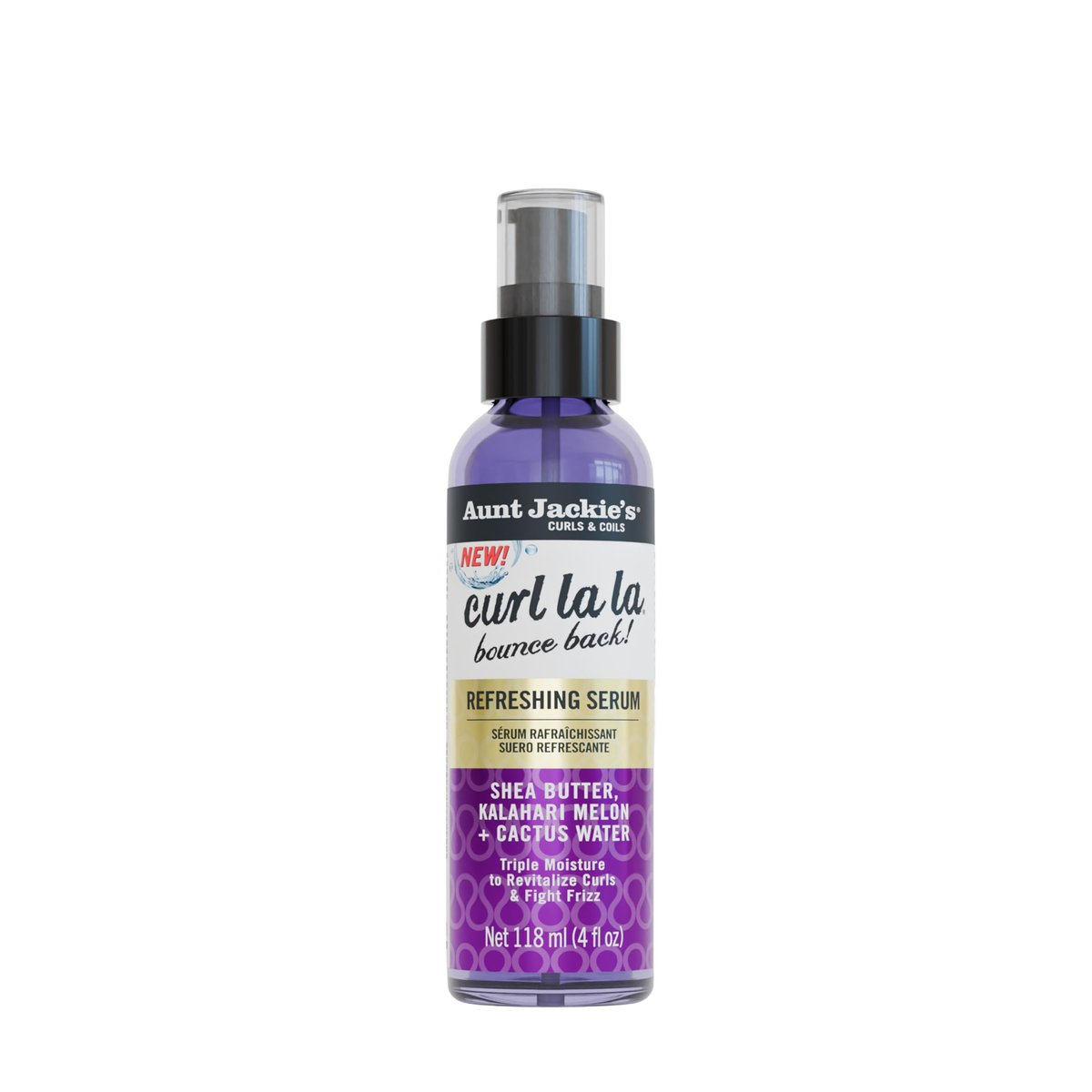 Aunt Jackie's Curls & Coils Curl La La Bounce Back Refreshing Serum, 4 fl oz - Triple Moisture to Revitalize Curls and Fight Frizz - görsel 1