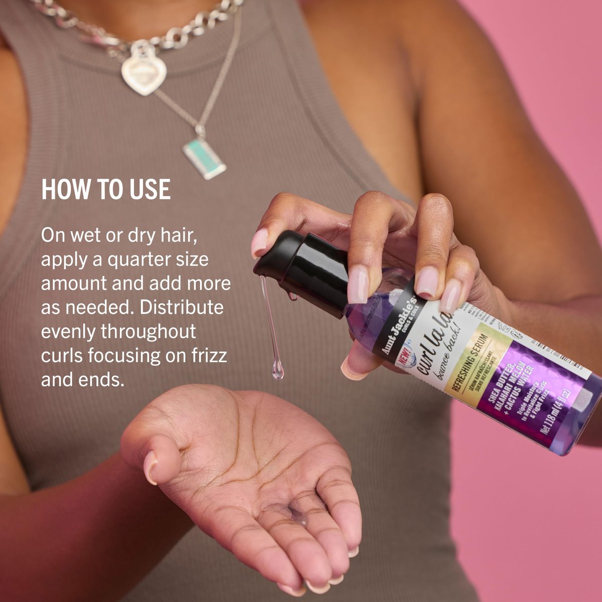 Aunt Jackie's Curls & Coils Curl La La Bounce Back Refreshing Serum, 4 fl oz - Triple Moisture to Revitalize Curls and Fight Frizz - görsel 11