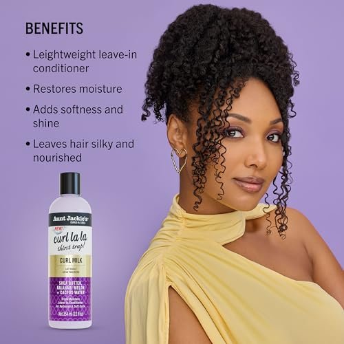 Aunt Jackie's Curls & Coils Curl La La Thirst Trap Curl Milk - Triple Moisture Leave-In Conditioner for Hydrated and Soft Curls, 12 fl oz - görsel 6