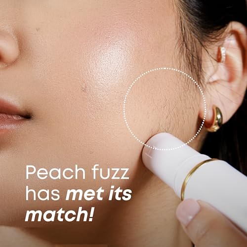 Bushbalm Touch-Up Trimmer for Face - Painless Facial Hair Remover for Peach Fuzz & Fine Hairs - Waterproof Cordless Rechargeable Grooming Tool with LED Light - Frankie Avelisse