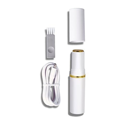 Bushbalm Touch-Up Trimmer for Face - Painless Facial Hair Remover for Peach Fuzz & Fine Hairs - Waterproof Cordless Rechargeable Grooming Tool with LED Light - Frankie Avelisse