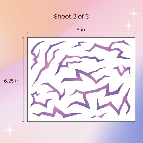 UV Glow Pattern Temporary Tattoos | 3 Sheets Purple Demon Energy | Blacklight Activated Neon Blue | Hunter Cosplay Fake Tat Stickers for Kids, Birthday, Glow Party, Halloween - görsel 12