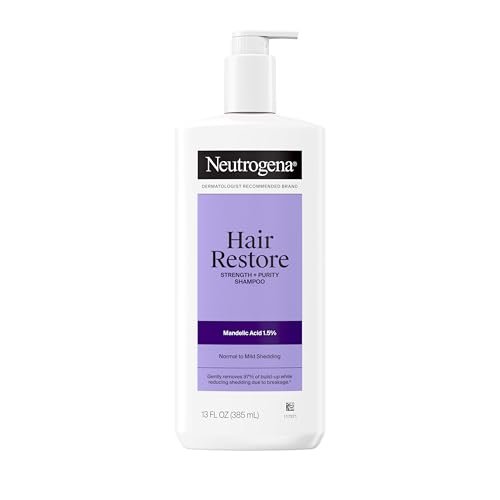 Neutrogena Hair Restore Strength + Purity Shampoo, Exfoliating Hair Wash with 1.5% Mandelic Acid, Gently Removes 97% of Buildup & Reduces Shedding due to Breakage, Paraben-Free, 13 fl oz - görsel 2