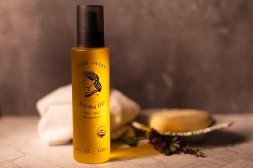 Nord-Ouest USDA Organic Jojoba Oil - 4 oz | Cold-Pressed & Natural Moisturizer for Face, Skin, Hair & Nails | Pure, Hexane Free Base Carrier Oil | Jojoba Oil Organic Avelisse