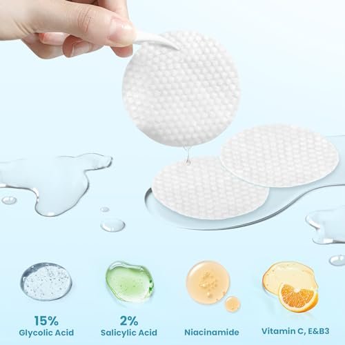 Glycolic Acid Resurfacing Pads – 15% Ultra Pure Glycolic Acid & 2% Salicylic Acid Exfoliating Peel for Face, Smooth Skin, Wrinkle Prevention, Radiant Skin Renewal – 60 Pads - görsel 6
