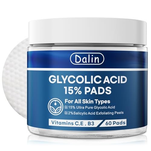 Glycolic Acid Resurfacing Pads – 15% Ultra Pure Glycolic Acid & 2% Salicylic Acid Exfoliating Peel for Face, Smooth Skin, Wrinkle Prevention, Radiant Skin Renewal – 60 Pads - görsel 2