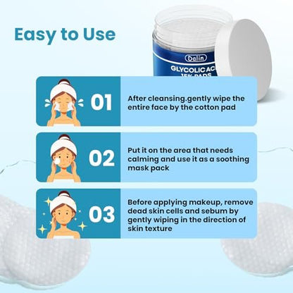 Glycolic Acid Resurfacing Pads – 15% Ultra Pure Glycolic Acid & 2% Salicylic Acid Exfoliating Peel for Face, Smooth Skin, Wrinkle Prevention, Radiant Skin Renewal – 60 Pads