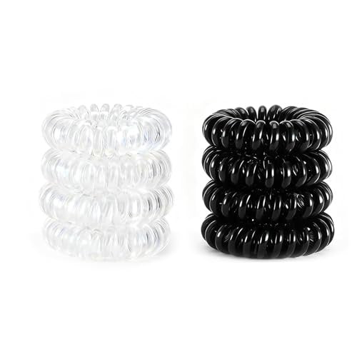 AskBed 8PCS Spiral Hair Ties for Women - No Damage, Creaseless Ponytail Holders for Thick and Thin Hair - Dent-Free Coil Design, Phone Cord Style - 1.57 Inch (4 cm) Diameter - görsel 2