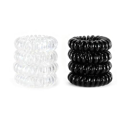 AskBed 8PCS Spiral Hair Ties for Women - No Damage, Creaseless Ponytail Holders for Thick and Thin Hair - Dent-Free Coil Design, Phone Cord Style - 1.57 Inch (4 cm) Diameter