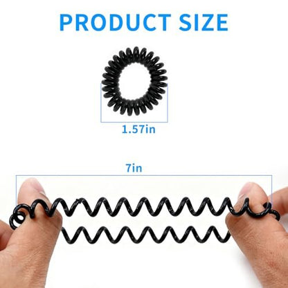 AskBed 8PCS Spiral Hair Ties for Women - No Damage, Creaseless Ponytail Holders for Thick and Thin Hair - Dent-Free Coil Design, Phone Cord Style - 1.57 Inch (4 cm) Diameter