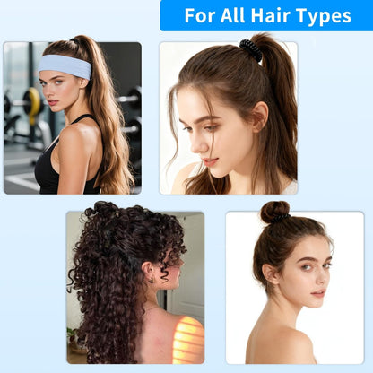AskBed 8PCS Spiral Hair Ties for Women - No Damage, Creaseless Ponytail Holders for Thick and Thin Hair - Dent-Free Coil Design, Phone Cord Style - 1.57 Inch (4 cm) Diameter
