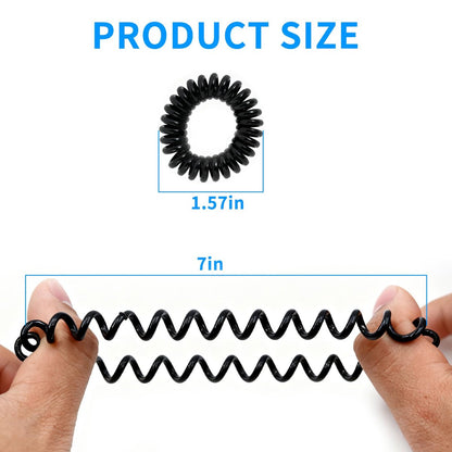 AskBed 8PCS Spiral Hair Ties for Women - No Damage, Creaseless Ponytail Holders for Thick and Thin Hair - Dent-Free Coil Design, Phone Cord Style - 1.57 Inch (4 cm) Diameter