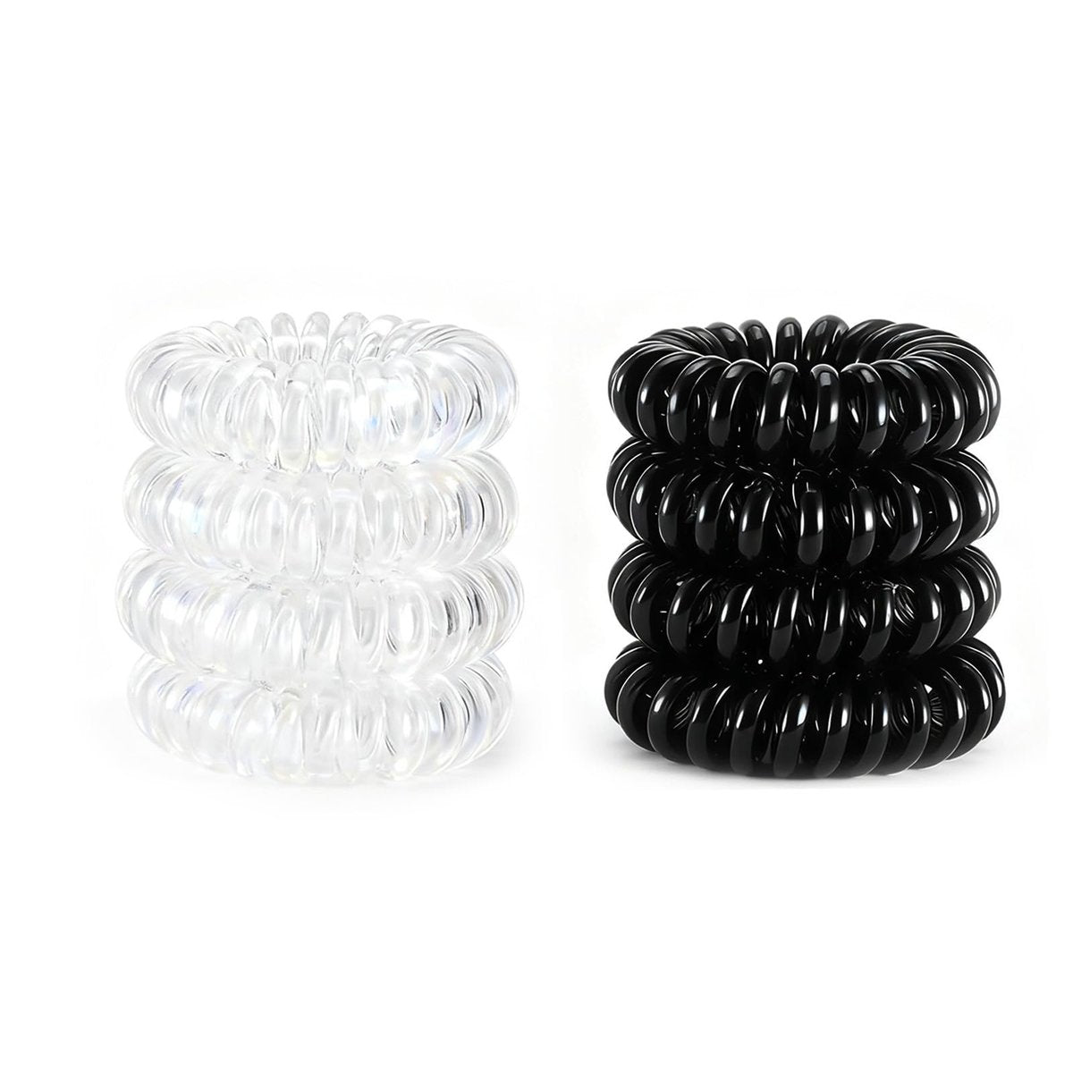 AskBed 8PCS Spiral Hair Ties for Women - No Damage, Creaseless Ponytail Holders for Thick and Thin Hair - Dent-Free Coil Design, Phone Cord Style - 1.57 Inch (4 cm) Diameter - görsel 1