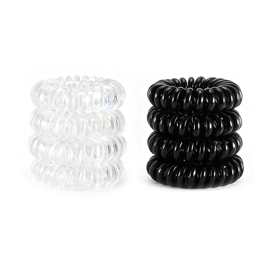 AskBed 8PCS Spiral Hair Ties for Women - No Damage, Creaseless Ponytail Holders for Thick and Thin Hair - Dent-Free Coil Design, Phone Cord Style - 1.57 Inch (4 cm) Diameter