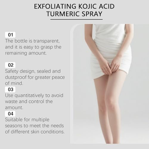 Kojic Acid Turmeric Peel Shot Keratin Care Spray – Exfoliating Peeling Solution for Smooth, Bright & Glowing Skin – At-Home Body Treatment – 3.38 Fl Oz Avelisse