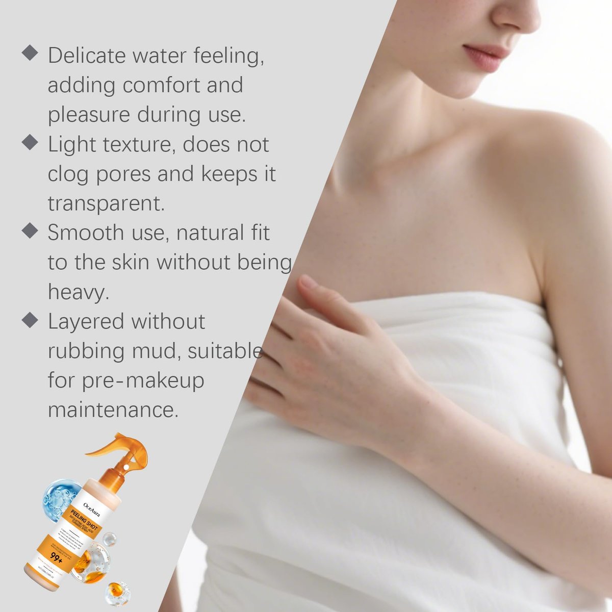Kojic Acid Turmeric Peel Shot Keratin Care Spray – Exfoliating Peeling Solution for Smooth, Bright & Glowing Skin – At-Home Body Treatment – 3.38 Fl Oz Avelisse