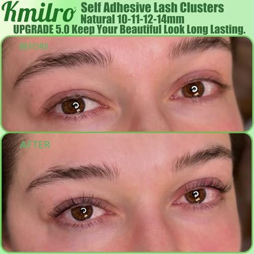 Allureza Self Adhesive Eyelashes - 120 Pcs Pre Glued Lash Clusters, No Glue Needed, Wispy Natural Look, Reusable with Tweezer Kit, 10-14mm Mixed Waterproof Individual Lashes Avelisse