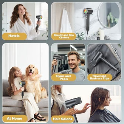 160000 RPM Ionic Hair Dryer with 500 Million Negative Ions – Fast Drying, Lightweight & Quiet – Black Avelisse