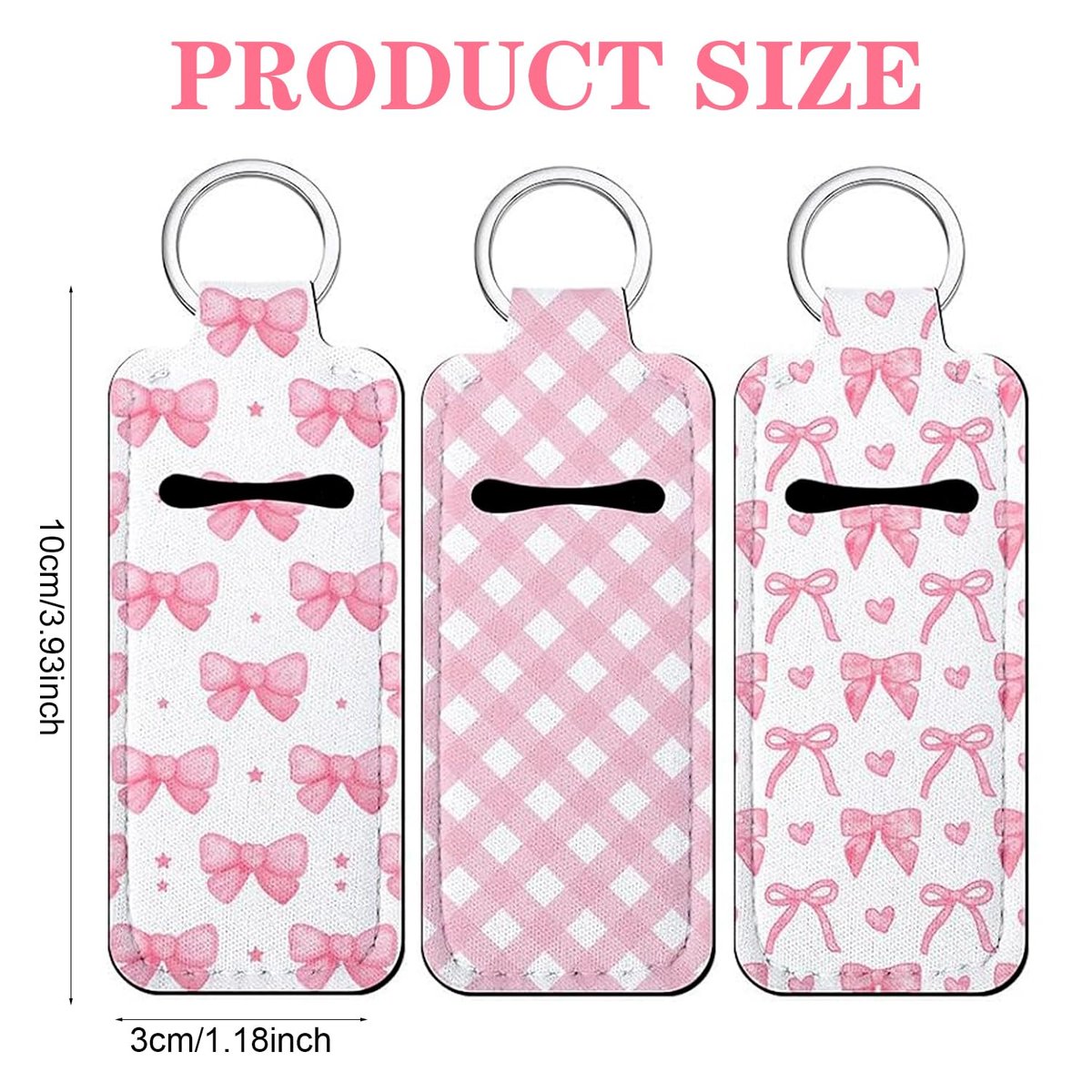Fadayunn Chapstick Holder Key Chain - Cute Lip Balm Holder Keychain with Clip, Portable Lip Gloss Organizer for Women & Girls (Pink) - görsel 5