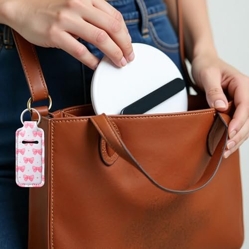 Fadayunn Chapstick Holder Key Chain - Cute Lip Balm Holder Keychain with Clip, Portable Lip Gloss Organizer for Women & Girls (Pink) - görsel 14
