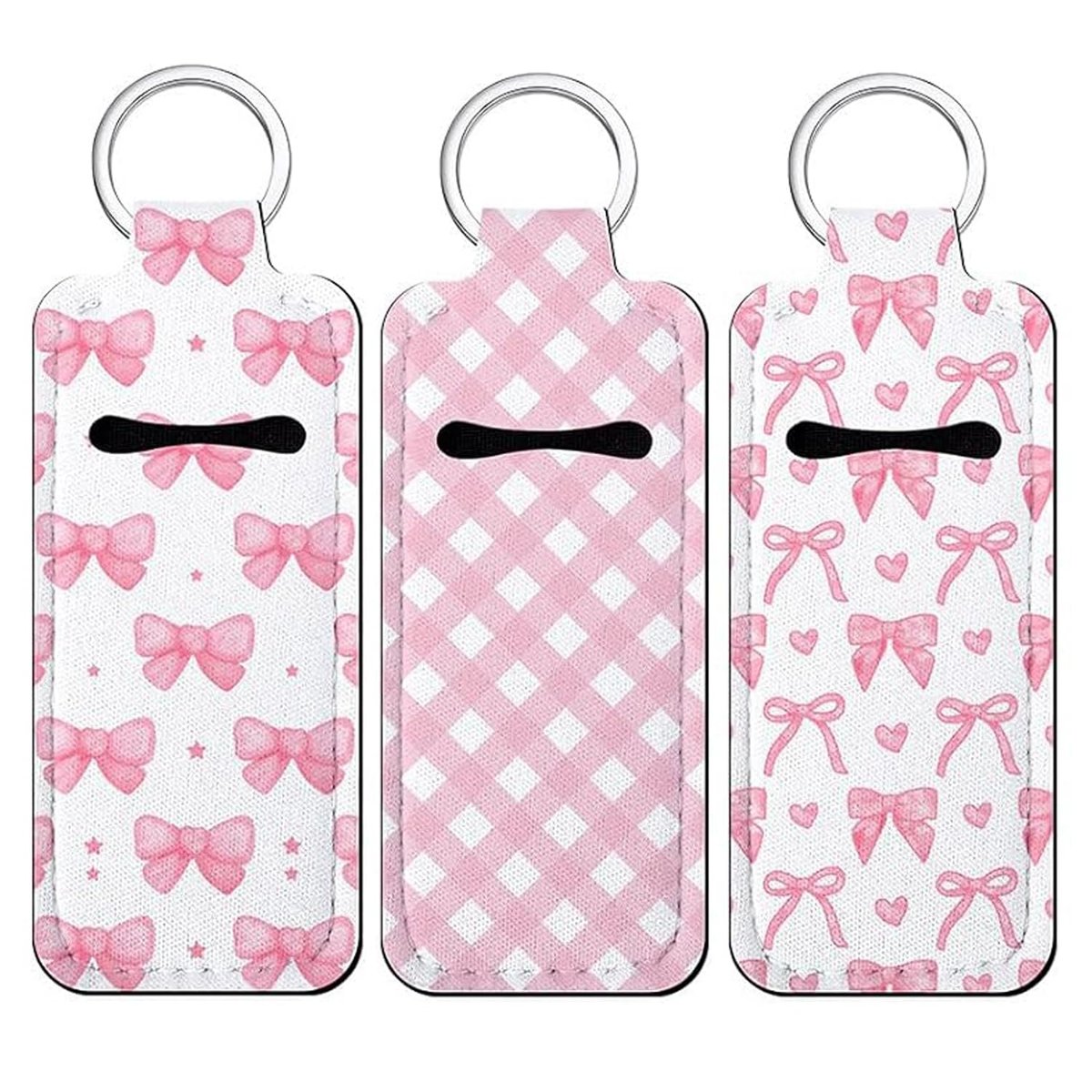 Fadayunn Chapstick Holder Key Chain - Cute Lip Balm Holder Keychain with Clip, Portable Lip Gloss Organizer for Women & Girls (Pink) - görsel 1