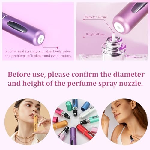 12 PCS Travel Refillable Perfume Atomizer Bottles - 5ml Mini Portable Spray Bottles, Multicolor Aluminum Containers for Travel Accessories - görsel 10