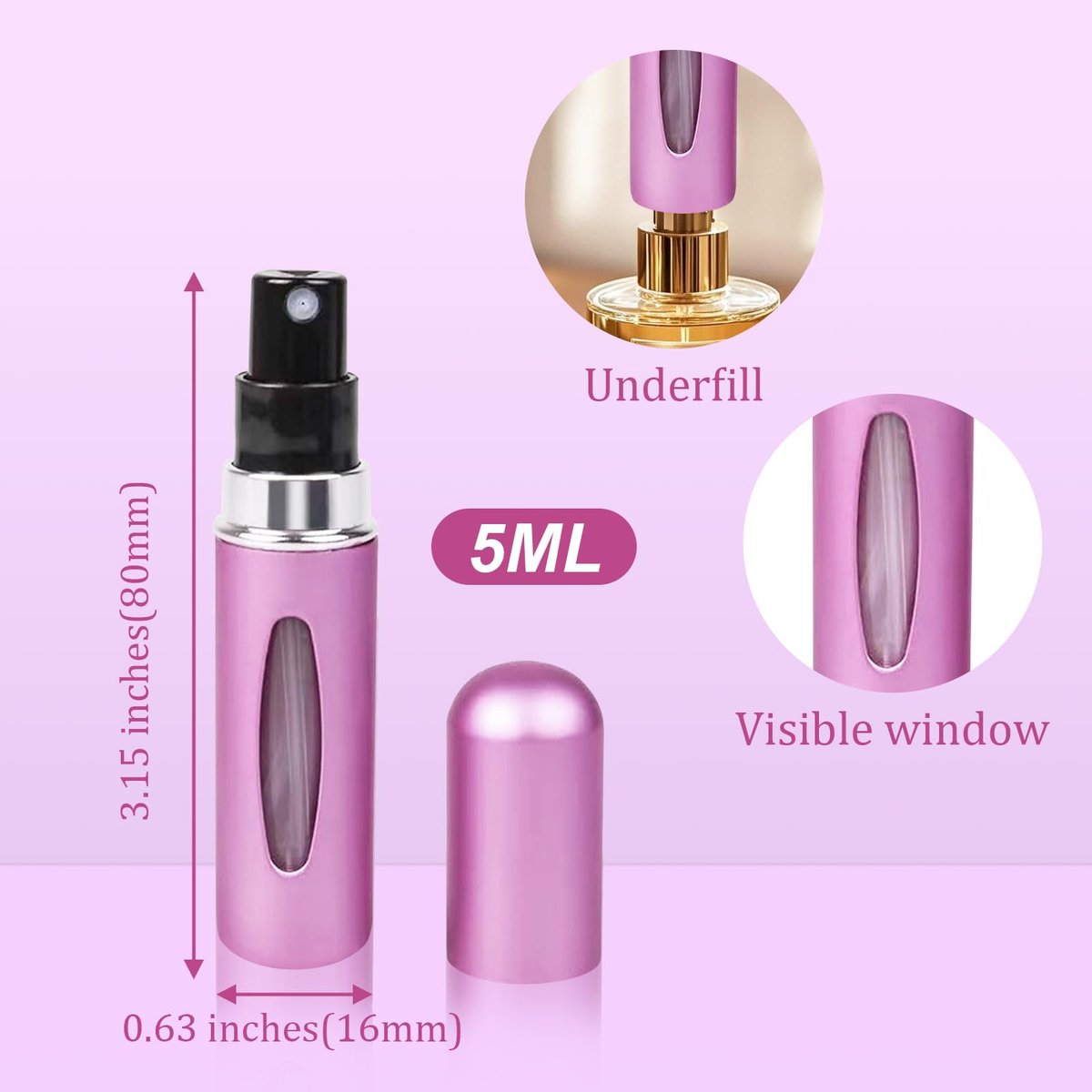 12 PCS Travel Refillable Perfume Atomizer Bottles - 5ml Mini Portable Spray Bottles, Multicolor Aluminum Containers for Travel Accessories - görsel 3