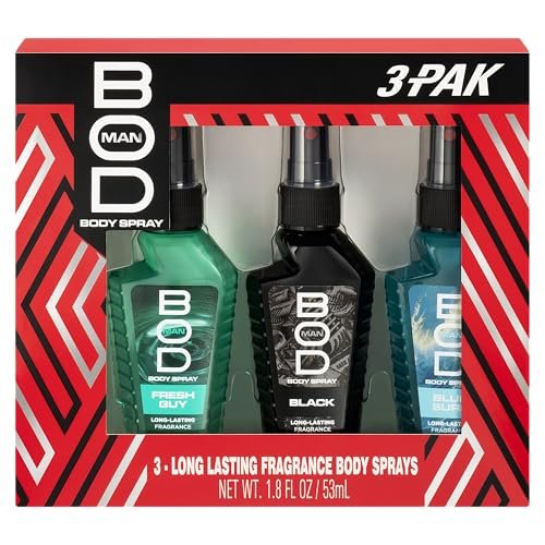 BOD Man Body Spray Gift Set - Black, Fresh Guy, Blue Surf (3 Piece, 1 Fl Oz Each) - görsel 2