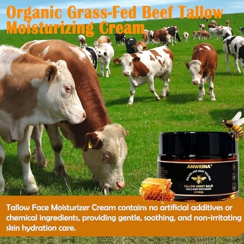 Organic Grass-Fed Beef Tallow Balm for Face and Body – Natural Tallow and Honey Moisturizer (2 oz) - görsel 10