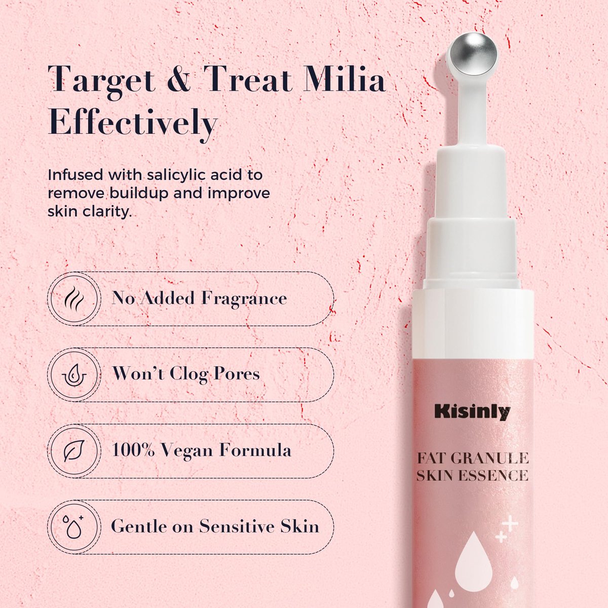 Kisinly Milia Remover for Eye & Face - Milia Spot Treatment Serum with Salicylic Acid, Milia Acne Cream (0.5 Fl Oz) Avelisse