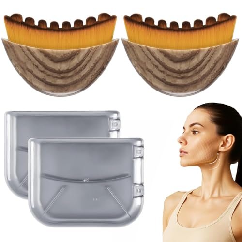 JBSZTH 2-Pack Lymphatic Contour Face Brush Set - Face Massage Tool for Gua Sha, Puffiness Reduction, Glowing Skin - görsel 2