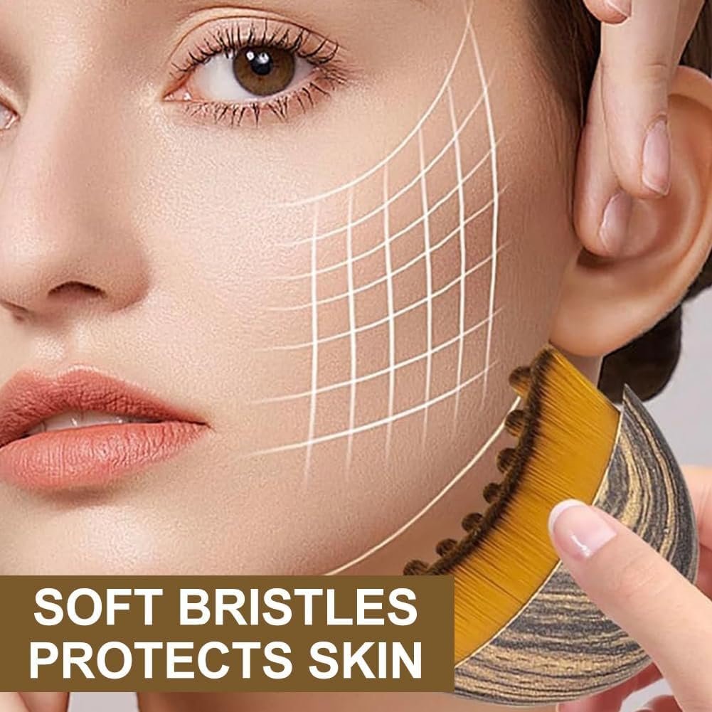 JBSZTH 2-Pack Lymphatic Contour Face Brush Set - Face Massage Tool for Gua Sha, Puffiness Reduction, Glowing Skin - görsel 9