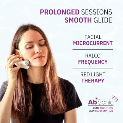Absonic Glow Microcurrent Conductive Gel for Face — with Hyaluronic Acid, Collagen & Niacinamide B3, Compatible with NuFace, LED, RF & Red Light Devices, 8.5 oz, Made in USA Avelisse