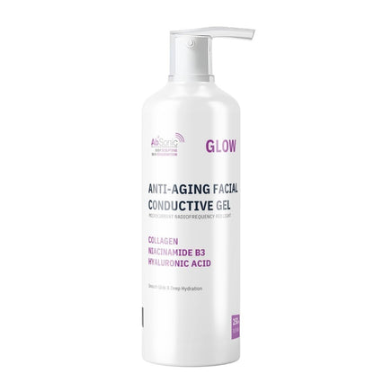 Absonic Glow Microcurrent Conductive Gel for Face — with Hyaluronic Acid, Collagen & Niacinamide B3, Compatible with NuFace, LED, RF & Red Light Devices, 8.5 oz, Made in USA Avelisse