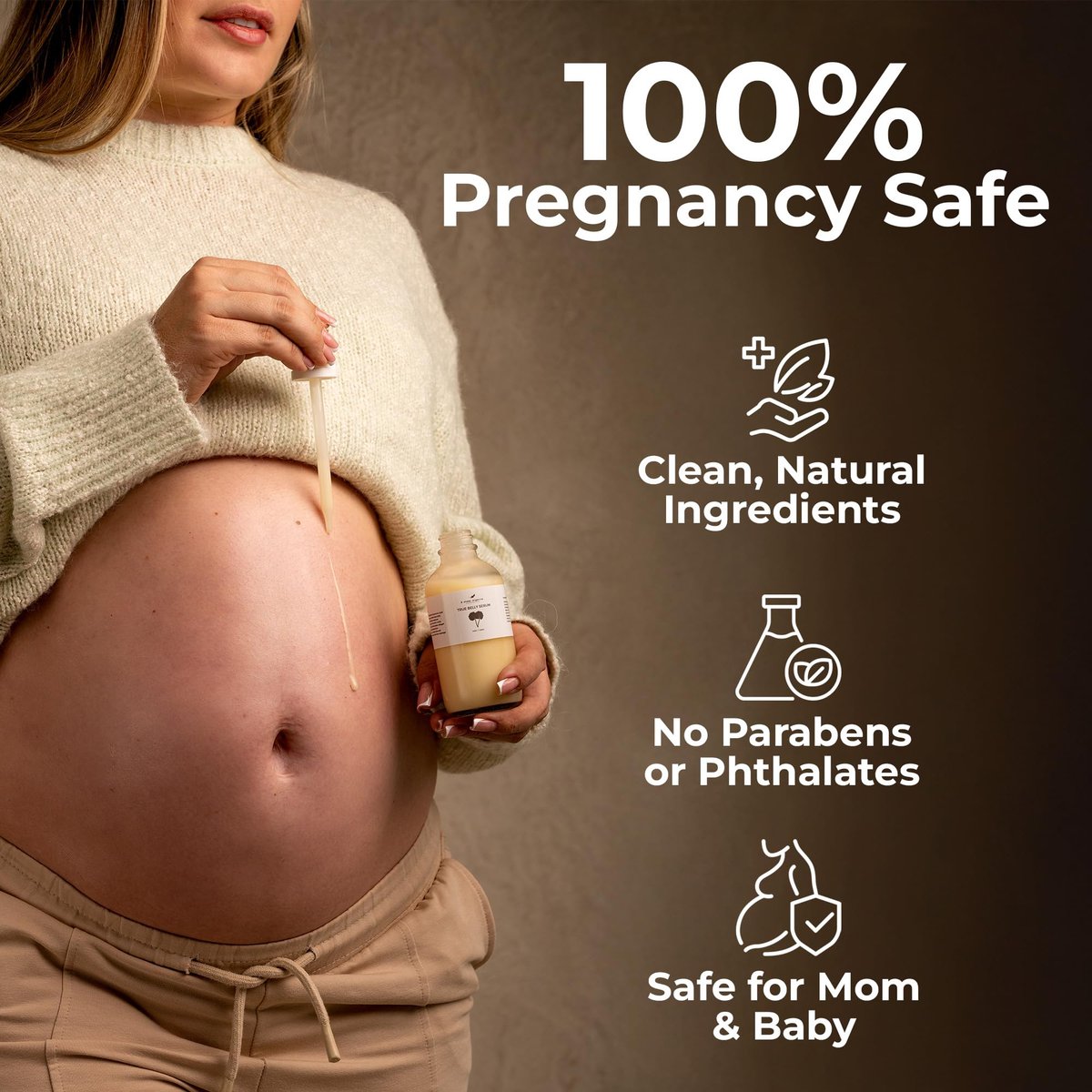 8 Sheep True Belly Serum – Pregnancy-Safe Belly Oil with Triple-Weighted Hyaluronic Acid & Centella Asiatica for Hydration & Skin Elasticity, Made in USA in Small Batches, 4 FL OZ Avelisse