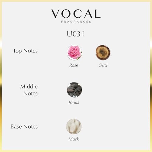Vocal Performance U031 Oriental Woody Eau De Parfum Spray - 1.7 oz (50ml) | Rose, Oud, Tonka, Musk Scent | Long Lasting Unisex Fragrance - görsel 4