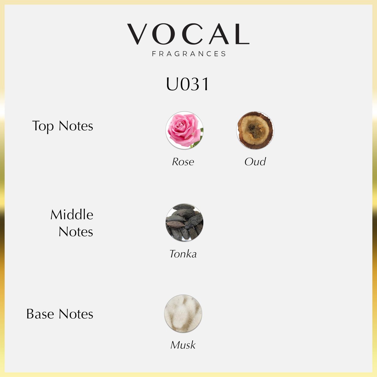 Vocal Performance U031 Oriental Woody Eau De Parfum Spray - 1.7 oz (50ml) | Rose, Oud, Tonka, Musk Scent | Long Lasting Unisex Fragrance - görsel 3