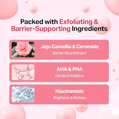 Meebak Camellia Clear Daily Exfoliating Serum – 2% Niacinamide + AHA & PHA, Gentle Chemical Exfoliant for Smooth Texture & Balanced Tone, Hydrating Pore Minimizer, Korean Skincare (1.01 Fl Oz) - görsel 13