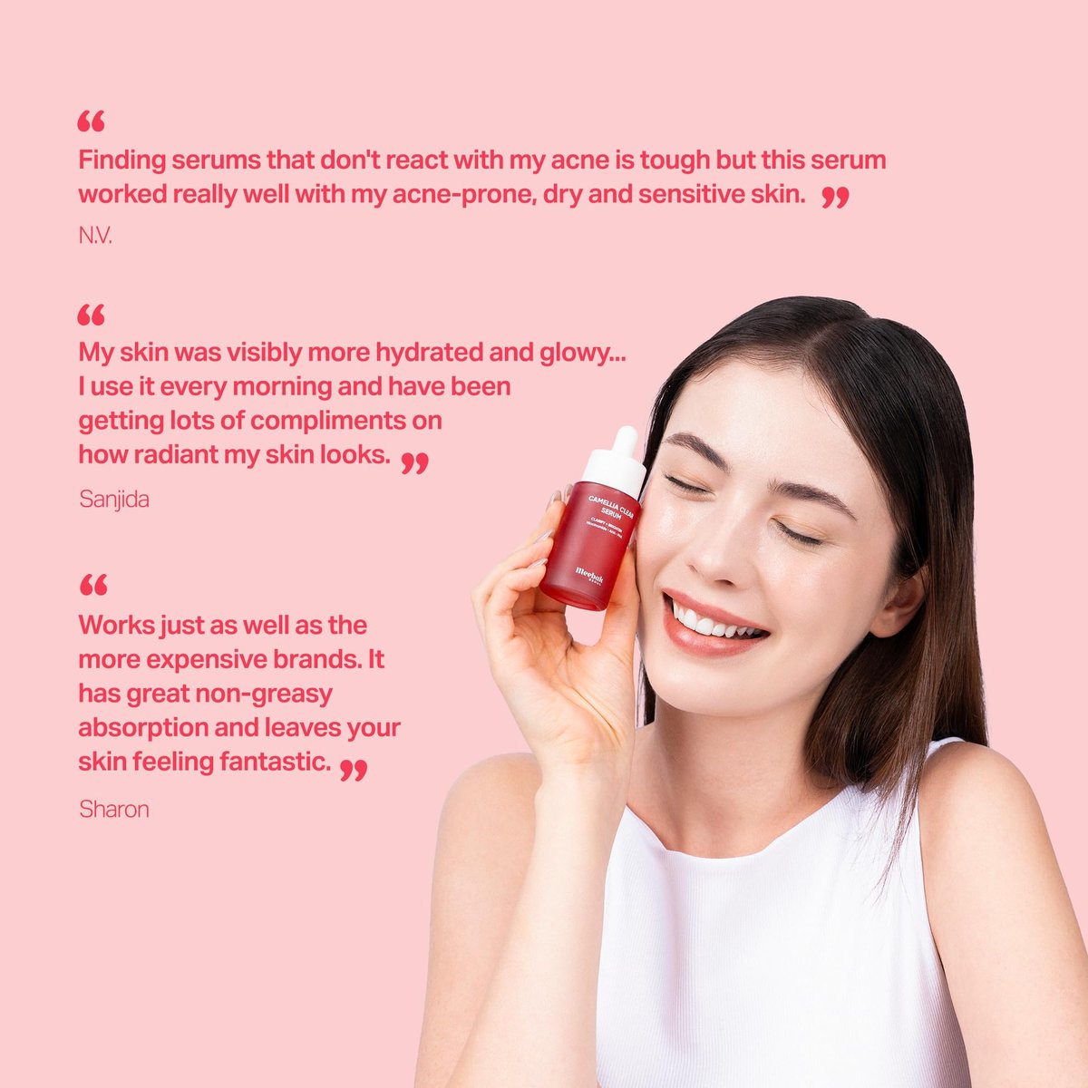 Meebak Camellia Clear Daily Exfoliating Serum – 2% Niacinamide + AHA & PHA, Gentle Chemical Exfoliant for Smooth Texture & Balanced Tone, Hydrating Pore Minimizer, Korean Skincare (1.01 Fl Oz) - görsel 18