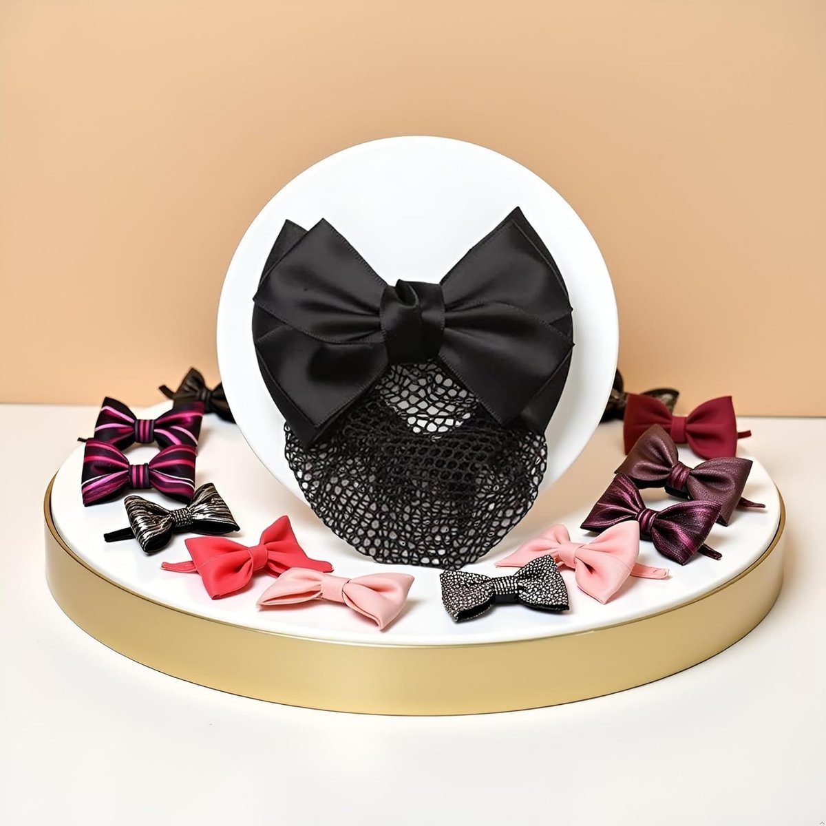 Mozff Bowknot Hair Bun Clips - Black Nylon Hair Net Snood for Dancing, Work, and Daily Use - görsel 10