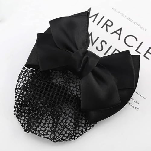 Mozff Bowknot Hair Bun Clips - Black Nylon Hair Net Snood for Dancing, Work, and Daily Use - görsel 5