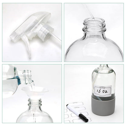 Maredash 16oz Glass Spray Bottles, Empty – Material: Glass (bottle) + Plastic (nozzle and trigger) – Image 7