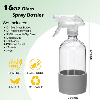 Maredash 16oz Glass Spray Bottles, Empty – 16oz Capacity: The perfect size for everyday use – not too large to – Image 3