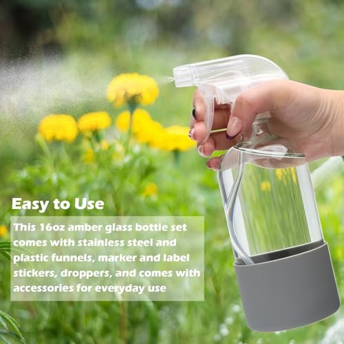 Maredash 16oz Glass Spray Bottles, Empty – Premium Glass Material: Made from thick, clear glass that is resistant – Image 12