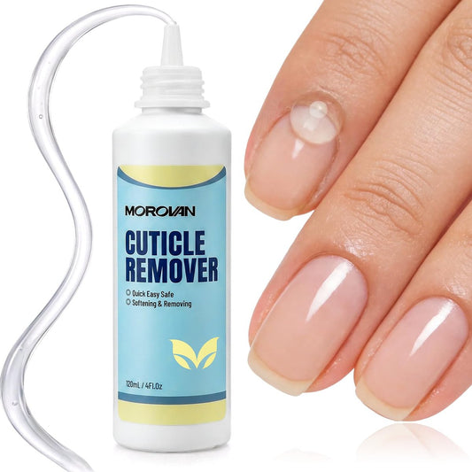 Morovan Instant Cuticle Remover Gel: Professional Cuticle Softener 120ml – Quickly Remove in 15s for Salon Quality Nail Care