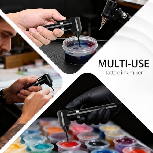 Tattoo Ink Mixer Machine Kit with 100 Mixing Sticks - Electric Pigment Agitator for Eyebrow Color & Microblading - görsel 12