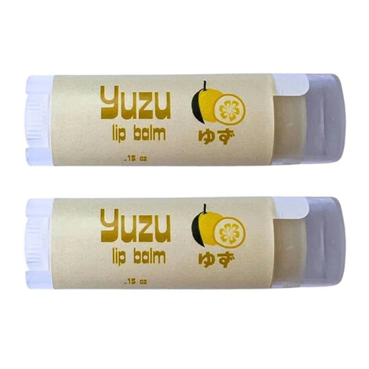 Yuzu Citrus Lip Balm - Pack of 2 - Moisturizing Lip Care with Shea Butter, Castor Oil, Sunflower Oil & Vitamin E - Handcrafted in Small Batches
