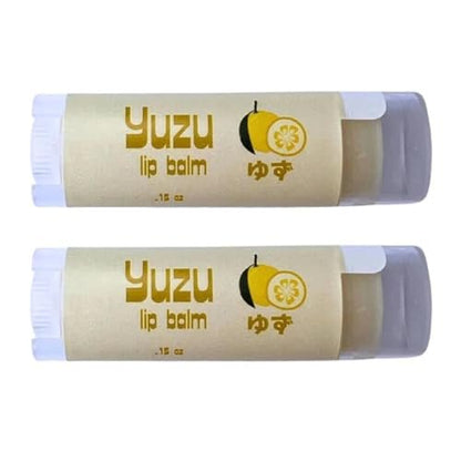 Yuzu Citrus Lip Balm - Pack of 2 - Moisturizing Lip Care with Shea Butter, Castor Oil, Sunflower Oil & Vitamin E - Handcrafted in Small Batches