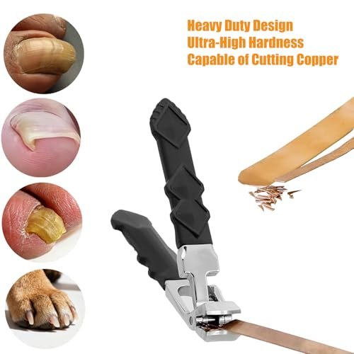Heavy Duty Angled Head Wide Jaw Toenail Clippers for Seniors, Men, Women – Long Handle Slanted Nail Cutter for Thick & Ingrown Nails (4-Pack, Black, Stainless Steel) - görsel 4